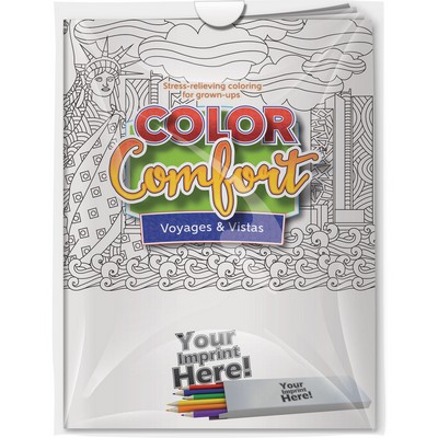 Combo Pack -"Voyages & Vistas (U.S. Landmarks)" Color Comfort & 6-Pack of Colored Pencil (Imprinted)