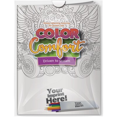 Combo Pack - "Driven to Dream (Cars)" Color Comfort & 6-Pack of Colored Pencil (Imprinted)