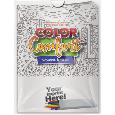 Combo Pack - "Voyages & Vistas (U.S. Landmarks)" Color Comfort & 6-Pack of Colored Pencil